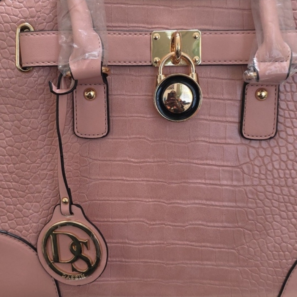 DESEIN Pink Crocodile Embossed Handbag &  Wallet - Picture 11 of 13